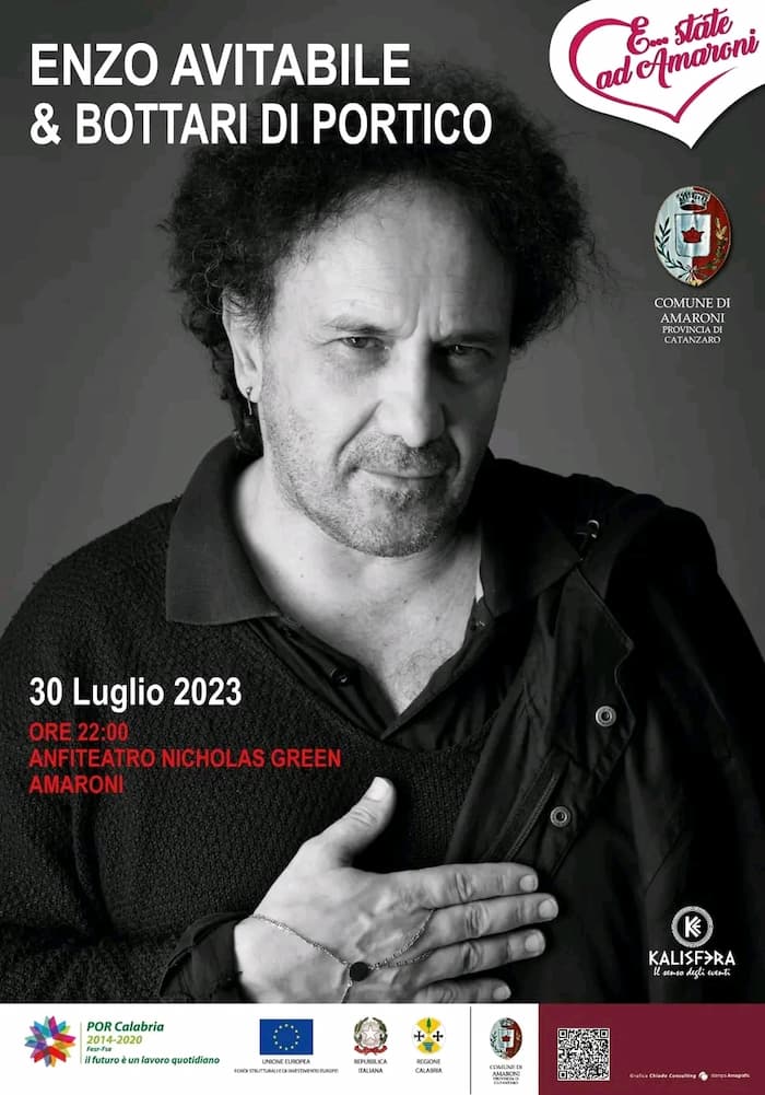 Concerto Enzo Avitabile e i bottari ad Amaroni 30 luglio 2023 locandina - Meraviglie di Calabria - 18