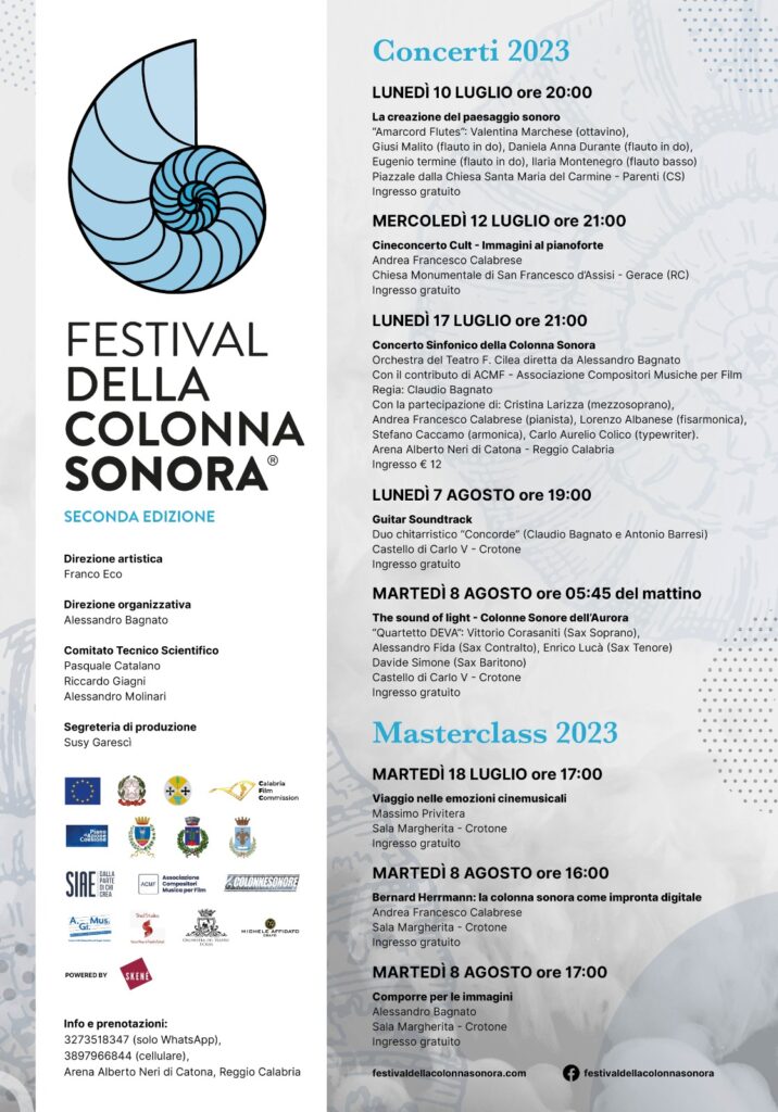 Locandina FESTIVAL DELLA COLONNA SONORA 2023 - Meraviglie di Calabria - 6