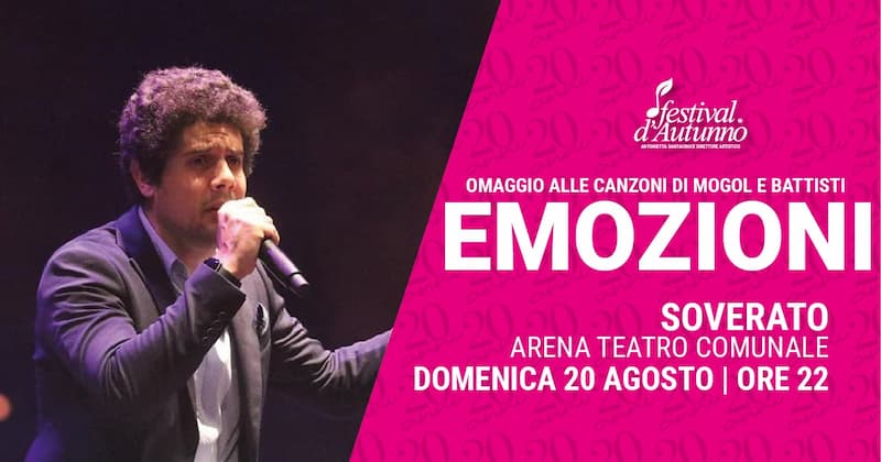 Emozioni. Omaggio alle canzoni di Mogol e Battisti 20 Agosto 2023 Teatro Comunale Soverato locandina - Meraviglie di Calabria - 42