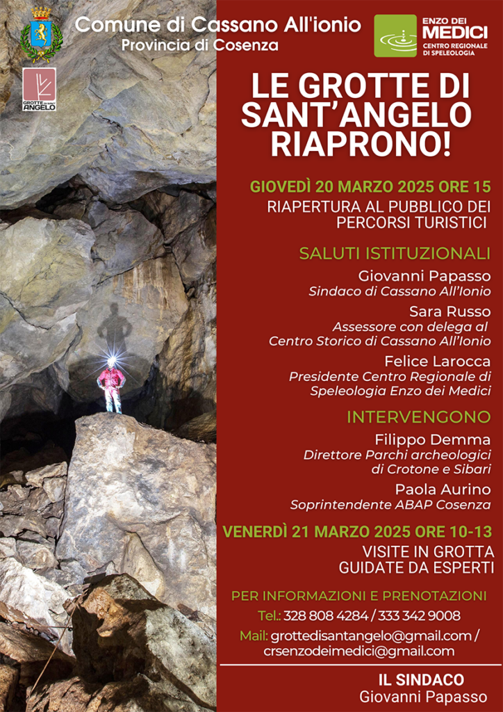 Manifesto Riapertura Grotte di SantAngelo - Meraviglie di Calabria - 2